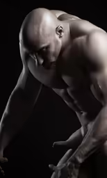 man bent over holding his hands over his hips