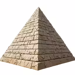 a big stone pyramid building is shown against the white sky