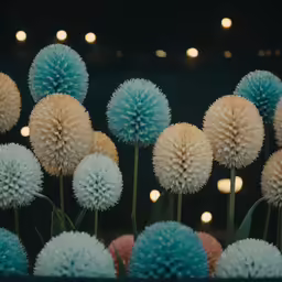 several round blue flowers with white petals