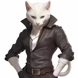 an illustration of a cat with a jacket and tie