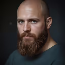 a man has his head shaved to look like a bald man