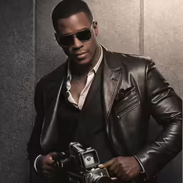 a man posing for a photo with his camera