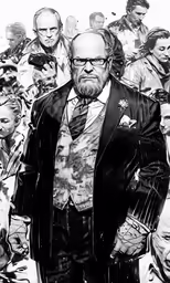 a black and white photo of a man in glasses