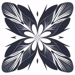 some sort of stylized black and white floral design,the black and white leaf is an art work