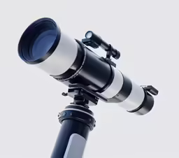 a telescope sitting on top of a large telescope pole
