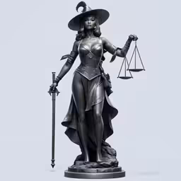 a statue that has a lady justice outfit and scales