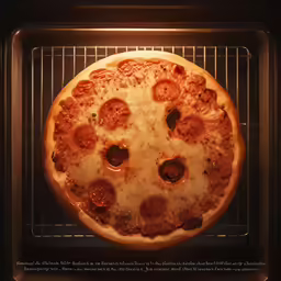 this is a delicious cheese pizza in an oven