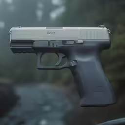 a gun that is on top of a roof