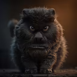 a weird looking animal with very long black hair