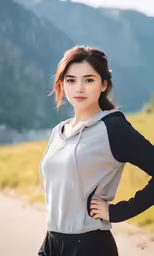 an image of a woman with long hair and no clothes posing