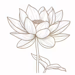 a flower drawn in line on a white background