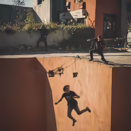 a person riding a skateboard on the side of a ramp