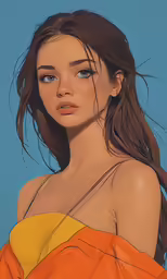 an artistic painting of a young woman