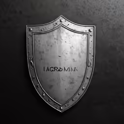 a metal shield with i agree mink on it