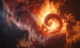 a spiral in the flames of fire