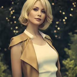 a beautiful young blonde woman with short hair