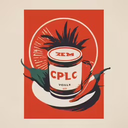 a print depicting the lpc in red with green