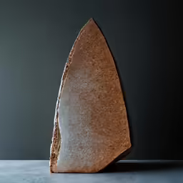 a piece of concrete is sitting on a gray surface