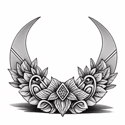 a tattoo design of a crescent with flowers