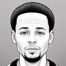 a digital pencil drawing of a man in black and white