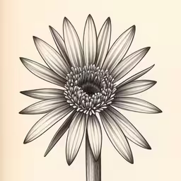 an image of a drawing of a flower,a sunflower is shown in this drawing