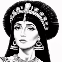 a portrait of an ancient queen wearing large earrings