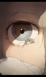 close up on the eye of an anime character