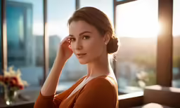 an image of a woman looking out of a window