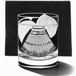 a small glass with some kind of things in it