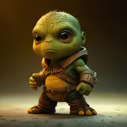 the little baby gremo is looking sad with big eyes