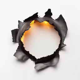 a paper piece is torn up with light bulbs in the middle