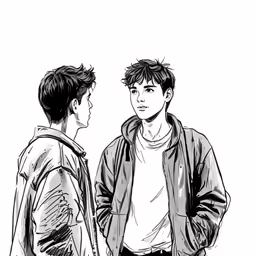 two young men standing next to each other