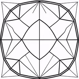 an artistic design that is made up of a line and dots,geometric drawing of an pentagon pattern