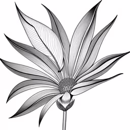 a beautiful flower is drawn in black and white,an image of a flower in the form of a drawing