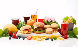a photo of some food that is in various places