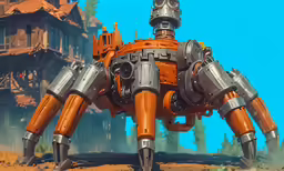 a sci - fi creature robot is posed as if in outer space