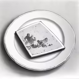 a table with a plate and a place mat on it
