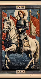 the painting of a knight riding a horse