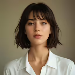 a young woman wearing a white shirt and black tie