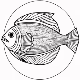 a black and white image of a fish