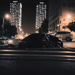a man riding on top of an abandoned car in the middle of the city