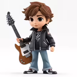 a doll with an electric guitar in its hand