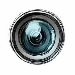 an abstract photograph of the camera lens in black and white