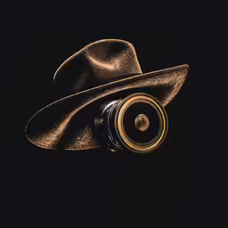 a brown hat on a black background
