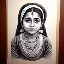 a portrait of a woman from india