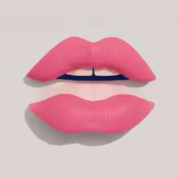 two lipstick lips facing each other