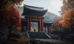 a photo with trees and rocks surrounding it