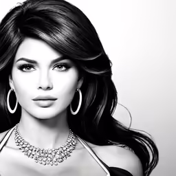 the beautiful, brunette woman is wearing some beautiful earrings