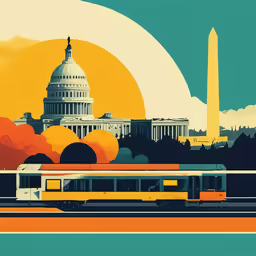 an image of a bus in front of the capitol