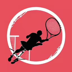 a stylized silhouette of a tennis player,the silhouette of a tennis player jumping with the racket,tennis player hitting a tennis ball with a racket,man playing tennis hits the ball with racket,a person holding a tennis racket in their hand
